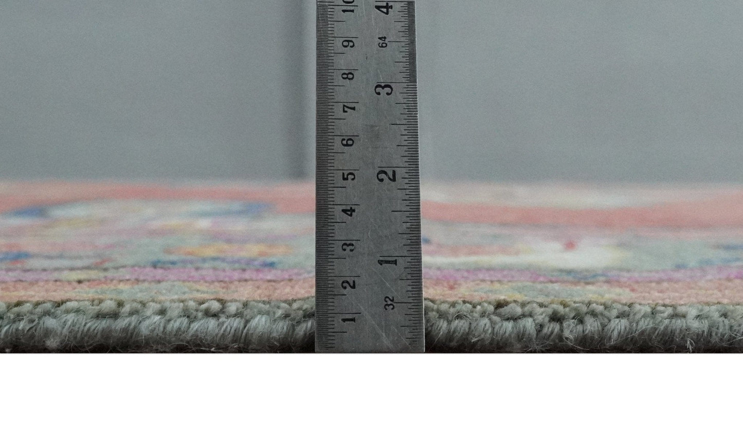 The Rug Decor Area Rug Custom Made Hand Knotted Dark Peach and Silver Traditional Wool Rug Custom Made Hand Knotted Dark Peach and Silver Traditional Wool Rug