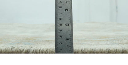 The Rug Decor Area Rug Custom Made Hand Knotted Ivory, Olive and Light Blue Traditional Wool Area Rug Custom Made Hand Knotted Ivory, Olive and Light Blue Traditional Wool Area Rug