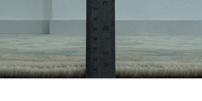 The Rug Decor Area Rug Custom Made Hand Knotted Ivory, Teal and Olive Traditional Oriental Oushak wool rug Custom Made Hand Knotted Ivory, Teal and Olive Traditional Oriental Oushak wool rug