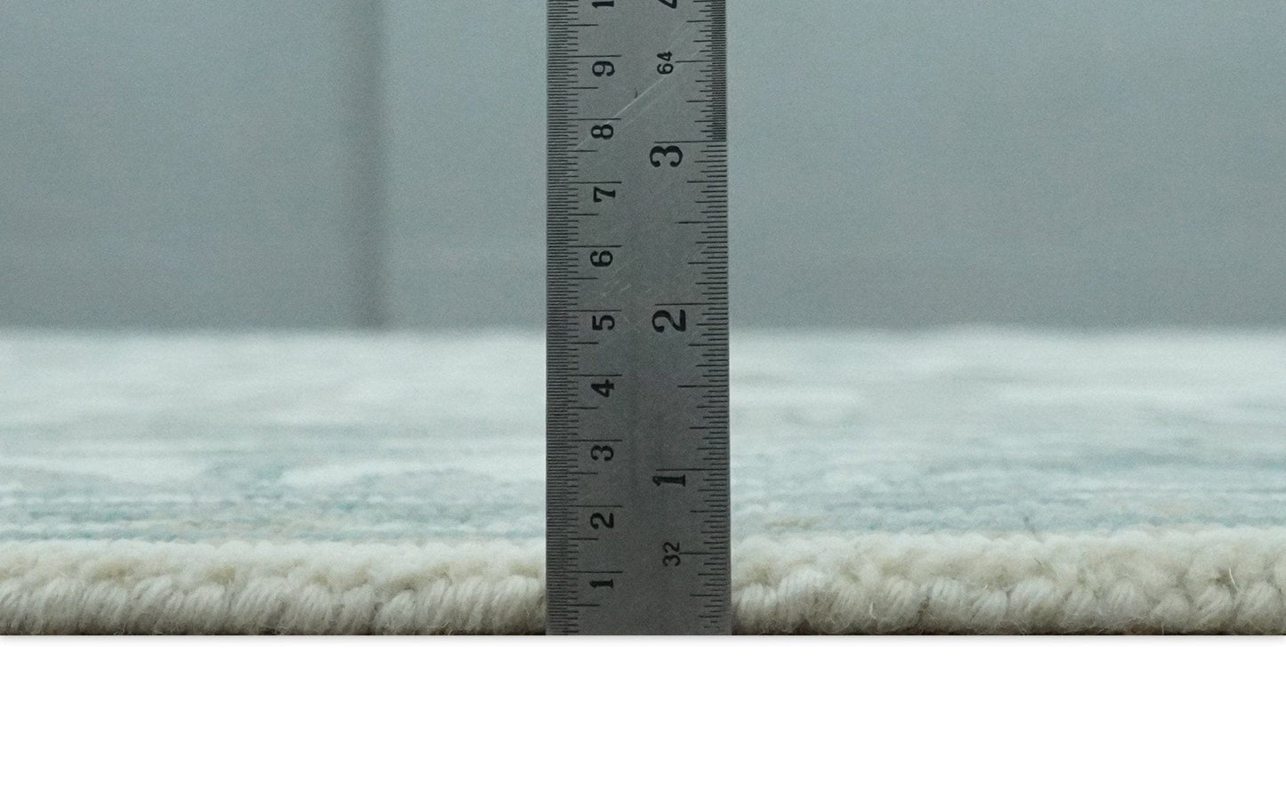 The Rug Decor Area Rug Custom Made Hand Knotted Oriental Oushak Ivory and Teal Wool Area Rug Custom Made Hand Knotted Oriental Oushak Ivory and Teal Wool Area Rug