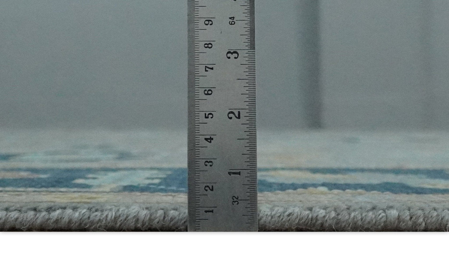 The Rug Decor Area Rug Custom Made Hand knotted Silver and Blue Traditional Oushak wool Area Rug Custom Made Hand knotted Silver and Blue Traditional Oushak wool Area Rug