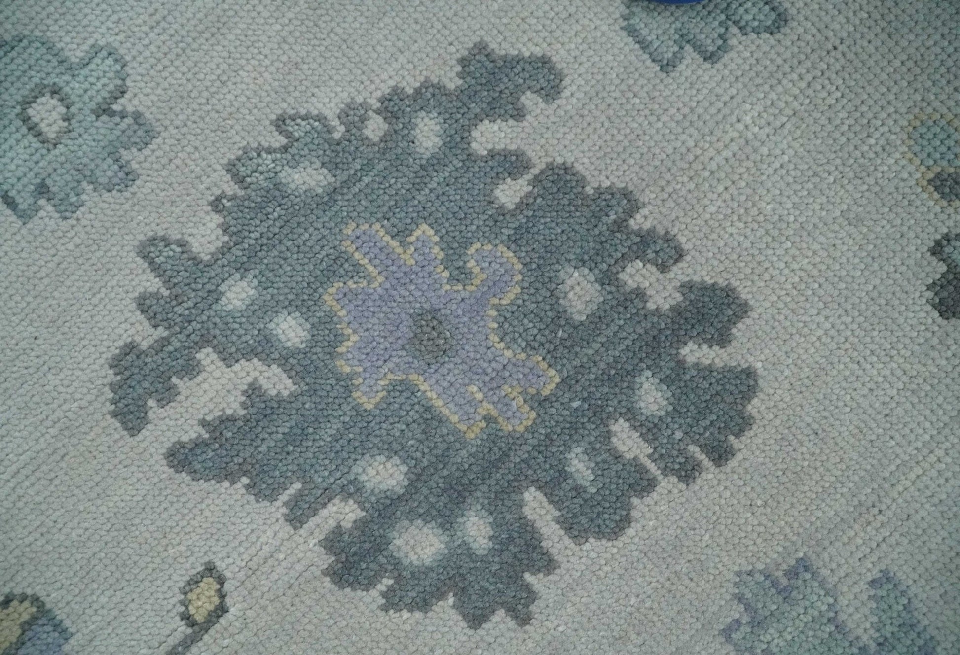 The Rug Decor Area Rug Custom Made Hand Knotted Silver, Blue and Beige Traditional Oushak Wool Area Rug Custom Made Hand Knotted Silver, Blue and Beige Traditional Oushak Wool Area Rug