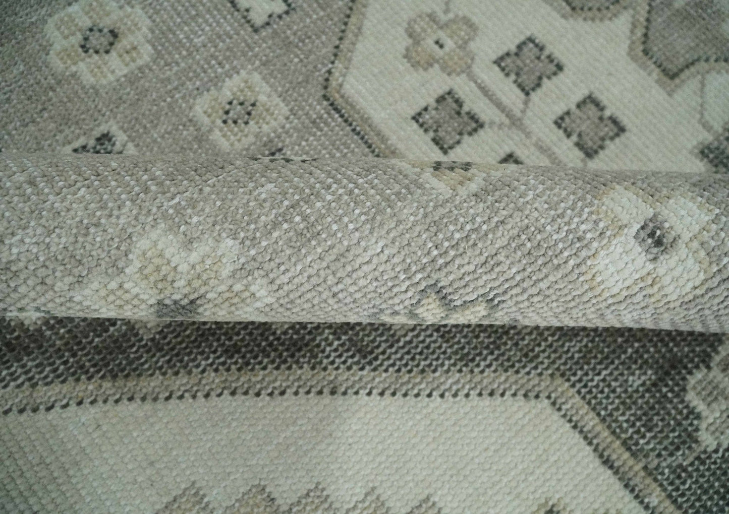 The Rug Decor Area Rug Custom Made Hand Knotted Silver, Charcoal and Ivory Traditional Medallion Wool Area Rug Custom Made Hand Knotted Silver, Charcoal and Ivory Traditional Medallion Wool Area Rug