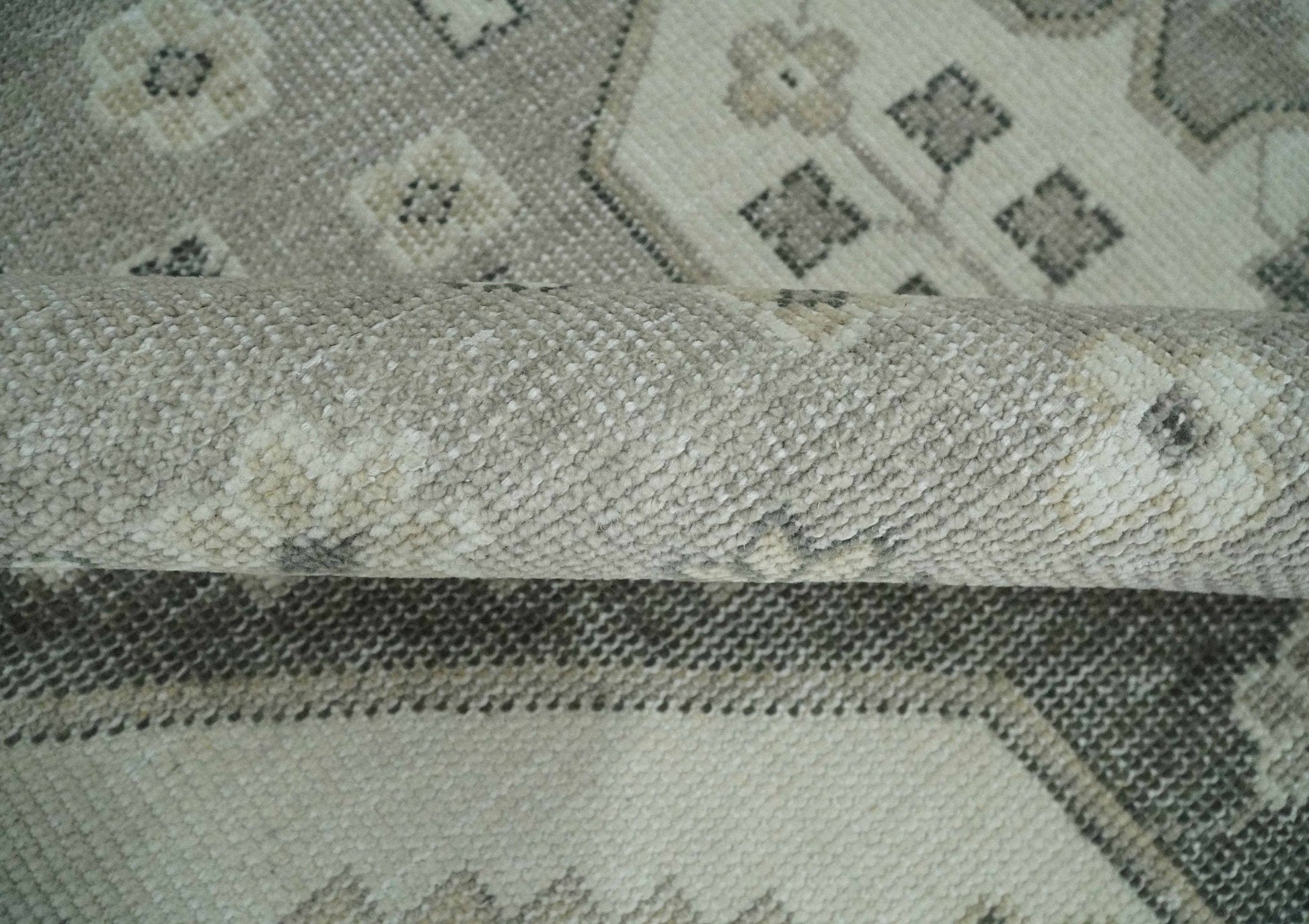 The Rug Decor Area Rug Custom Made Hand Knotted Silver, Charcoal and Ivory Traditional Medallion Wool Area Rug Custom Made Hand Knotted Silver, Charcoal and Ivory Traditional Medallion Wool Area Rug