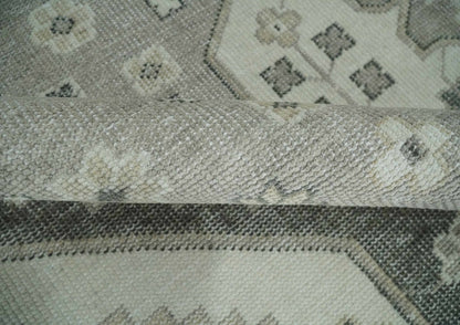 The Rug Decor Area Rug Custom Made Hand Knotted Silver, Charcoal and Ivory Traditional Medallion Wool Area Rug Custom Made Hand Knotted Silver, Charcoal and Ivory Traditional Medallion Wool Area Rug