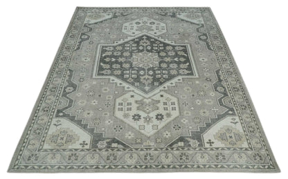 The Rug Decor Area Rug Custom Made Hand Knotted Silver, Charcoal and Ivory Traditional Medallion Wool Area Rug Custom Made Hand Knotted Silver, Charcoal and Ivory Traditional Medallion Wool Area Rug