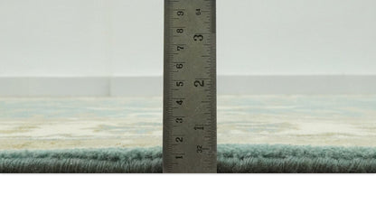 The Rug Decor Area Rug Custom Made Hand Knotted Teal, Ivory and Olive Oriental Oushak wool area rug Custom Made Hand Knotted Teal, Ivory and Olive Oriental Oushak wool area rug