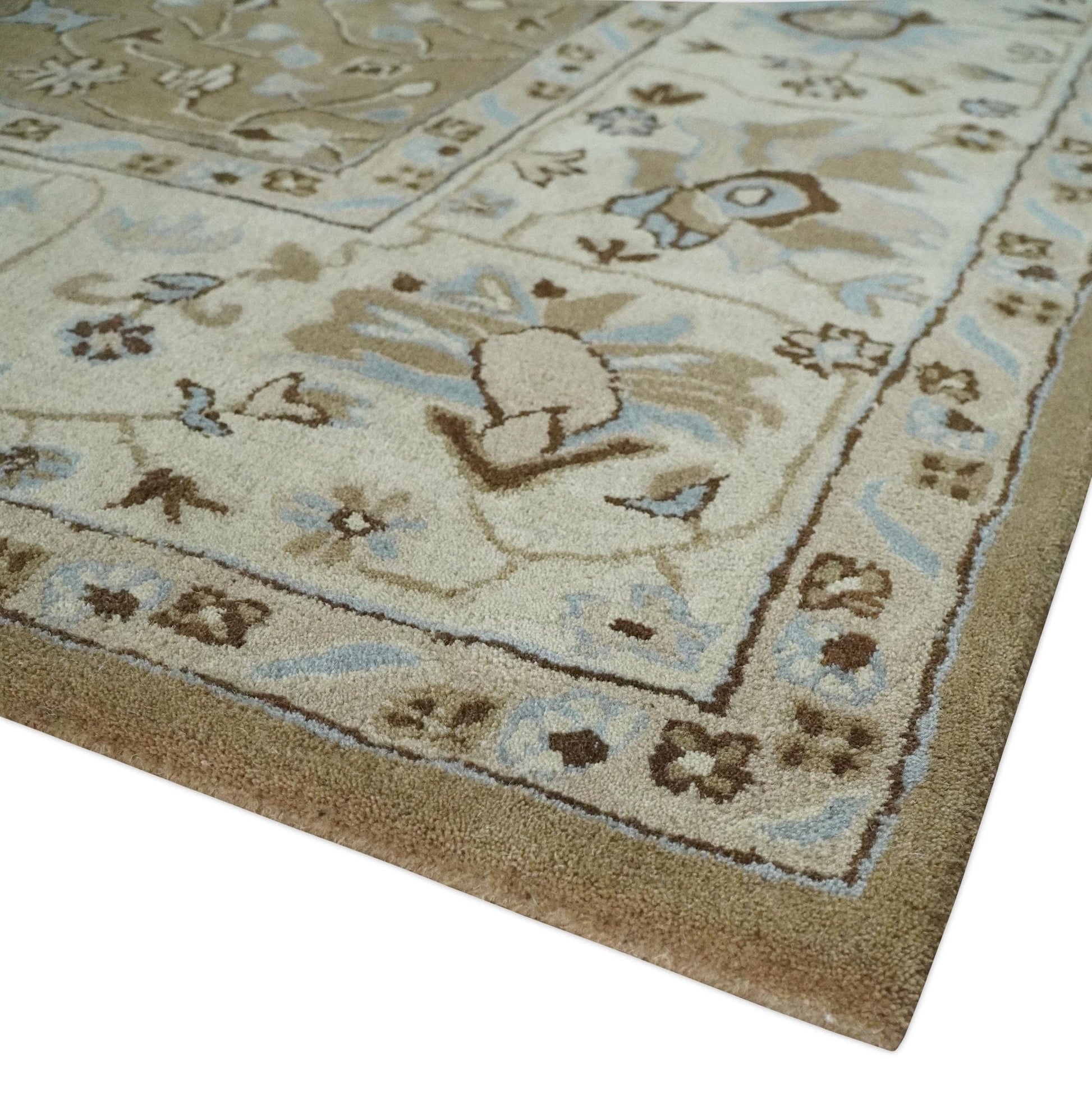 The Rug Decor Area Rug Custom Made Hand Tufted Earthy Camel and Beige Traditional Wool Oushak Rug Custom Made Hand Tufted Earthy Camel and Beige Traditional Wool Oushak Rug