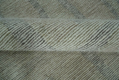 The Rug Decor Area Rug Custom Made Hand Tufted Ivory, Olive and Charcoal Modern Abstract Stripes Design Rug Custom Made Hand Tufted Ivory, Olive and Charcoal Modern Abstract Stripes Design Rug