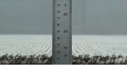 The Rug Decor Area Rug Custom Made Hand Tufted Ivory, Olive and Charcoal Modern Abstract Stripes Design Rug Custom Made Hand Tufted Ivory, Olive and Charcoal Modern Abstract Stripes Design Rug