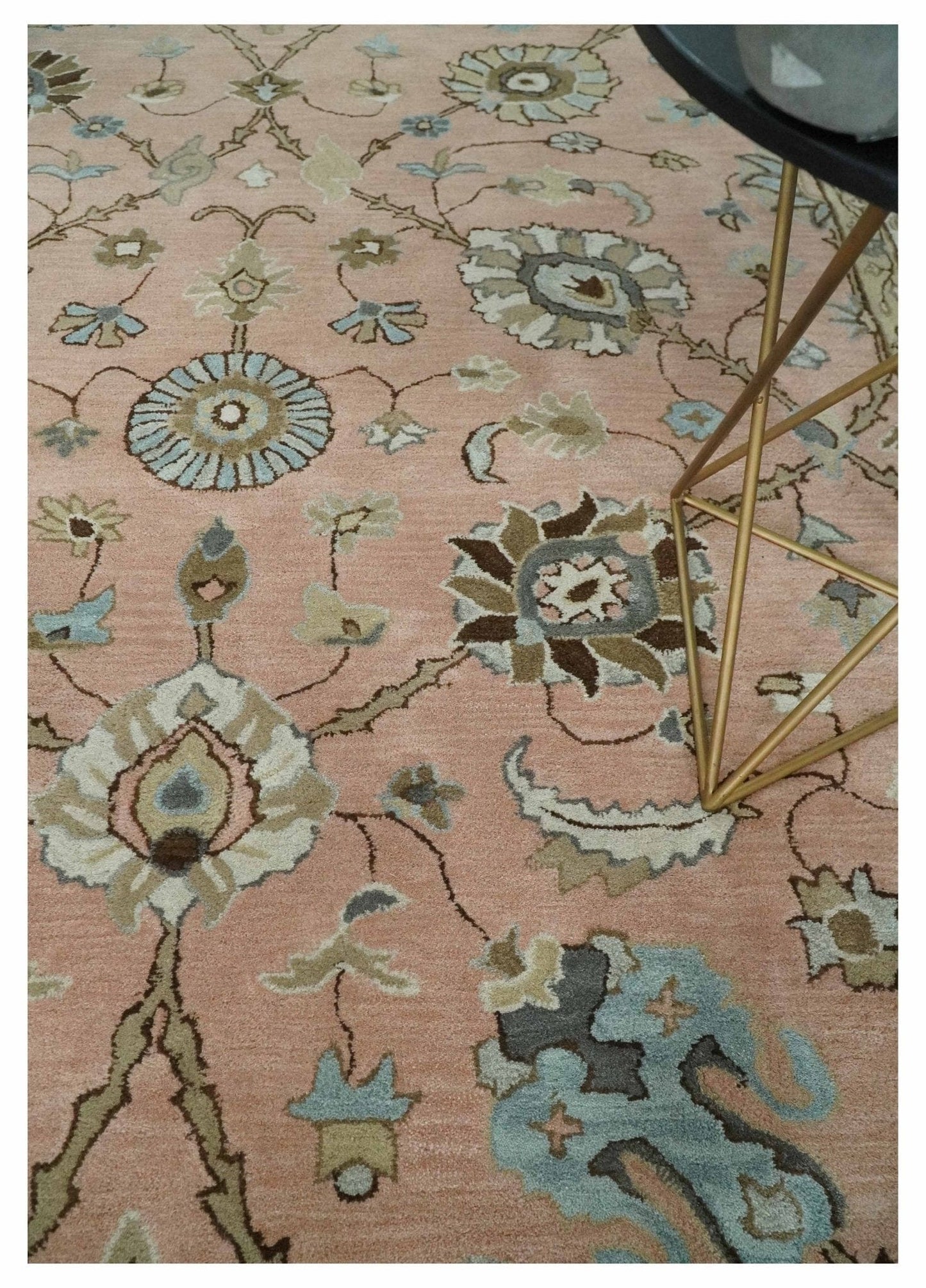 The Rug Decor Area Rug Custom Made Hand Tufted Peach Pink and Ivory Modern Colorful Oushak Rug, Kids, Living Room and Bedroom Rug Custom Made Hand Tufted Peach Pink and Ivory Modern Colorful Oushak Rug, Kids, Living Room and Bedroom Rug