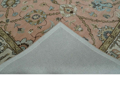 The Rug Decor Area Rug Custom Made Hand Tufted Peach Pink and Ivory Modern Colorful Oushak Rug, Kids, Living Room and Bedroom Rug Custom Made Hand Tufted Peach Pink and Ivory Modern Colorful Oushak Rug, Kids, Living Room and Bedroom Rug