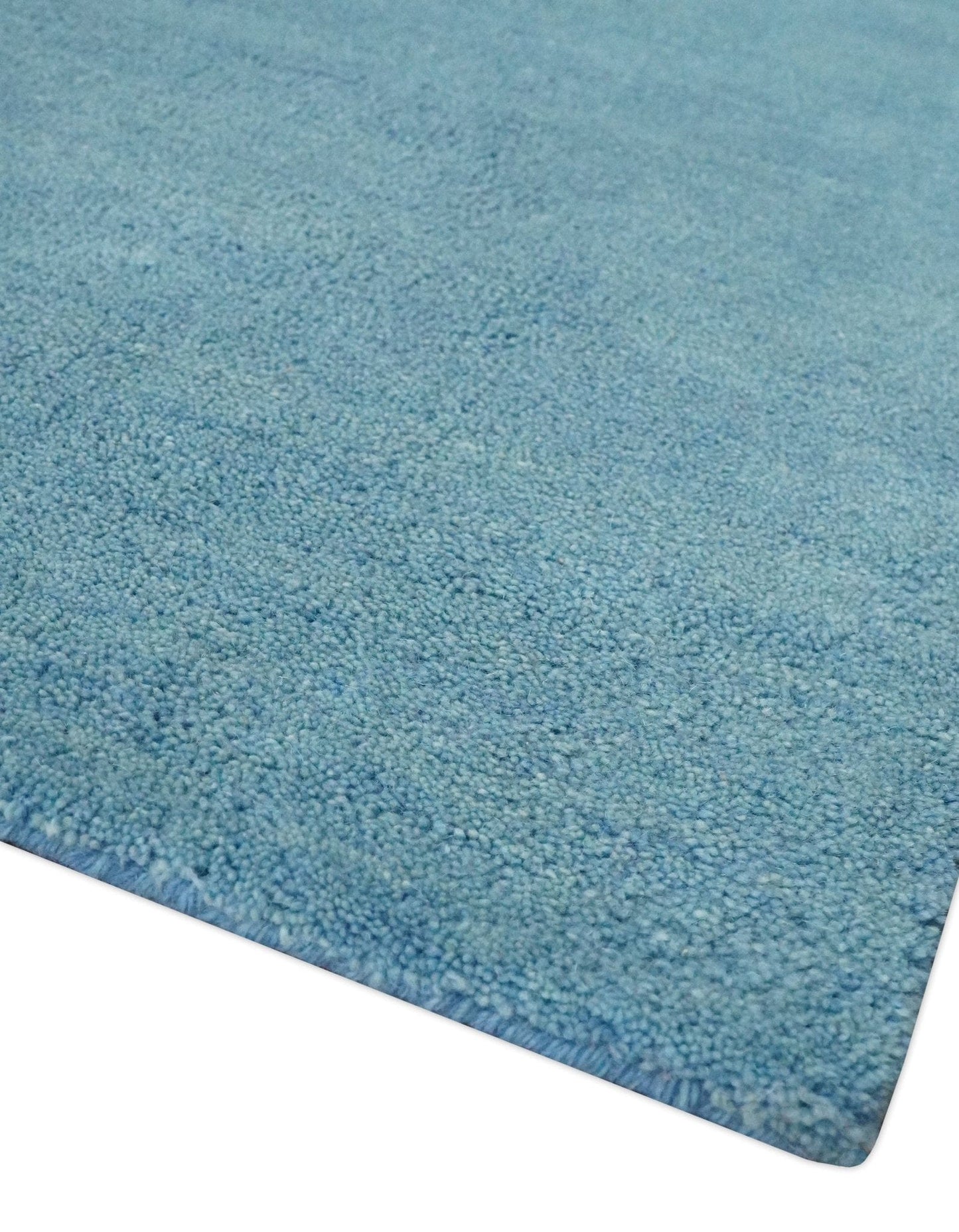 The Rug Decor Area Rug Custom Made Hand Tufted Solid Plane Light Blue Woolen wool Area Rug Custom Made Hand Tufted Solid Plane Light Blue Woolen wool Area Rug