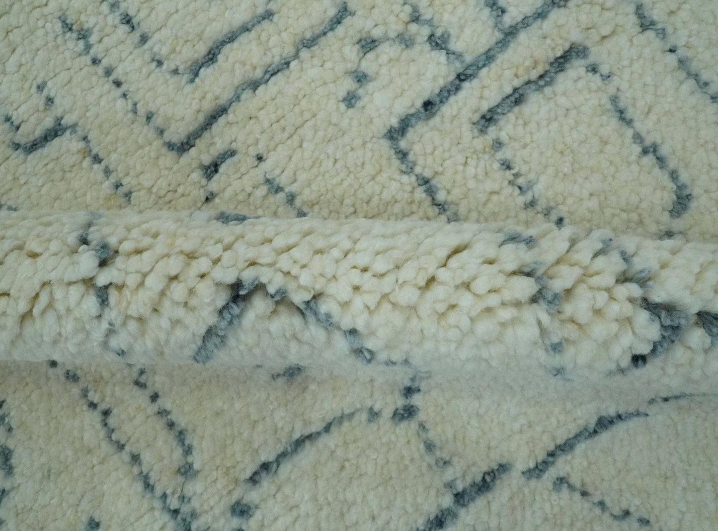 The Rug Decor Area Rug Custom Made Ivory, Beige and Gray Maze Design Hand knotted wool Area Rug Custom Made Ivory, Beige and Gray Maze Design Hand knotted wool Area Rug