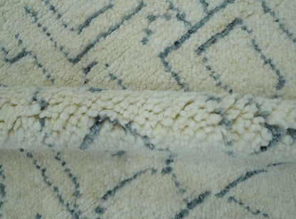 The Rug Decor Area Rug Custom Made Ivory, Beige and Gray Maze Design Hand knotted wool Area Rug Custom Made Ivory, Beige and Gray Maze Design Hand knotted wool Area Rug
