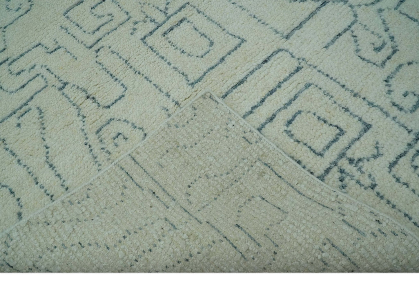The Rug Decor Area Rug Custom Made Ivory, Beige and Gray Maze Design Hand knotted wool Area Rug Custom Made Ivory, Beige and Gray Maze Design Hand knotted wool Area Rug