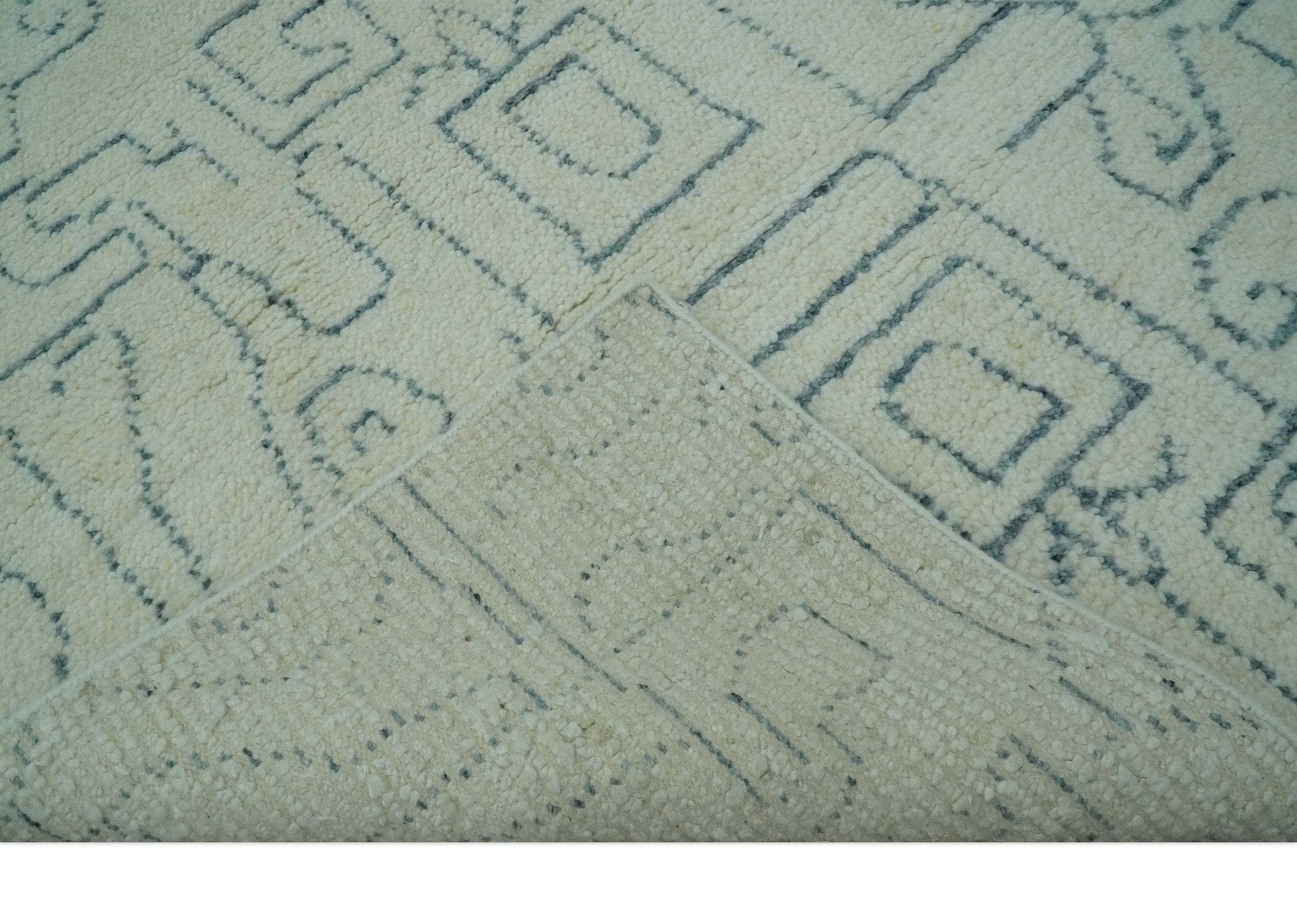 The Rug Decor Area Rug Custom Made Ivory, Beige and Gray Maze Design Hand knotted wool Area Rug Custom Made Ivory, Beige and Gray Maze Design Hand knotted wool Area Rug