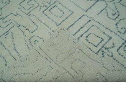 The Rug Decor Area Rug Custom Made Ivory, Beige and Gray Maze Design Hand knotted wool Area Rug Custom Made Ivory, Beige and Gray Maze Design Hand knotted wool Area Rug
