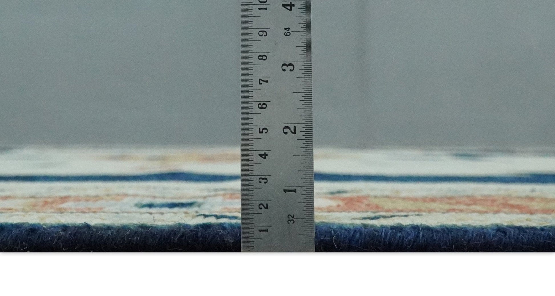 The Rug Decor Area Rug Custom Made Ivory, Blue, Beige and Rust Hand Knotted Traditional Heriz Wool Area Rug Custom Made Ivory, Blue, Beige and Rust Hand Knotted Traditional Heriz Wool Area Rug