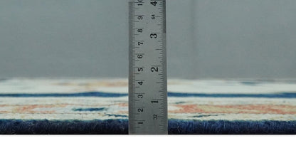 The Rug Decor Area Rug Custom Made Ivory, Blue, Beige and Rust Hand Knotted Traditional Heriz Wool Area Rug Custom Made Ivory, Blue, Beige and Rust Hand Knotted Traditional Heriz Wool Area Rug