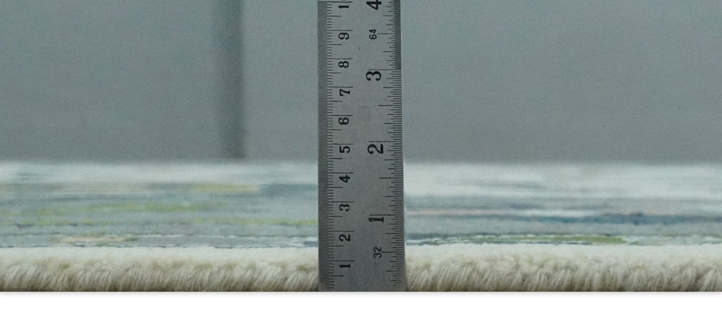 The Rug Decor Area Rug Custom Made Ivory, Gray and Green Hand knotted Traditional Oushak Wool Area Rug Custom Made Ivory, Gray and Green Hand knotted Traditional Oushak Wool Area Rug