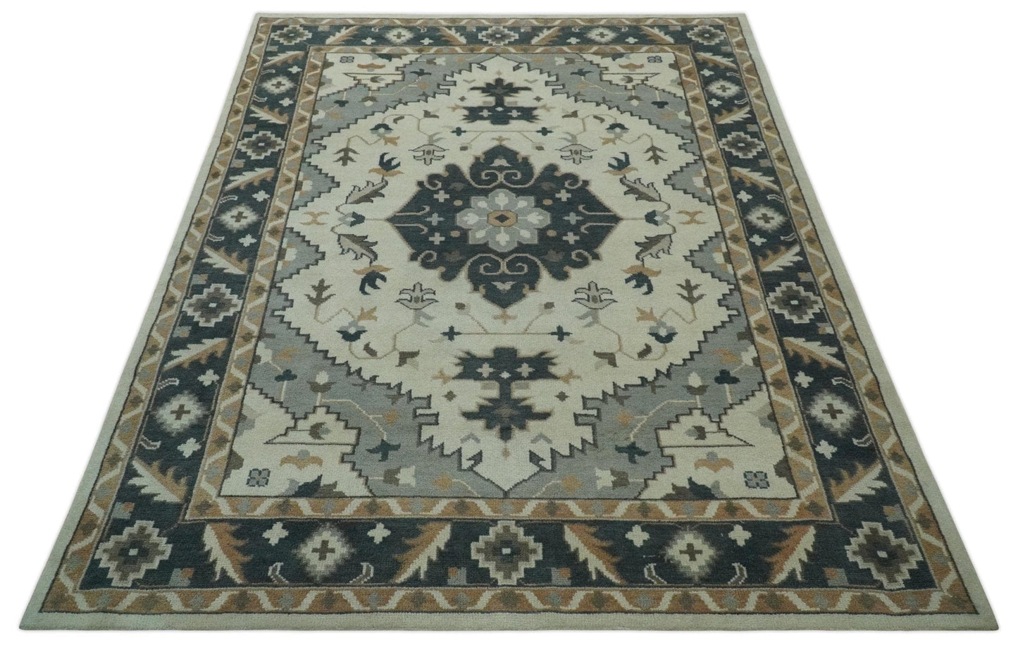 The Rug Decor Area Rug Custom Made Ivory, Gray, Camel and Charcoal Traditional Multi Size Wool Area Rug Custom Made Ivory, Gray, Camel and Charcoal Traditional Multi Size Wool Area Rug