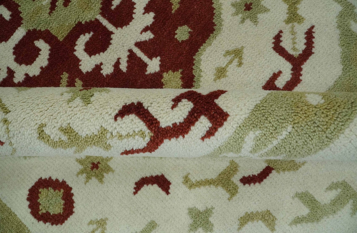 The Rug Decor Area Rug Custom Made Ivory, Olive and Maroon Traditional Medallion Mamluk Design wool Rug Custom Made Ivory, Olive and Maroon Traditional Medallion Mamluk Design wool Rug
