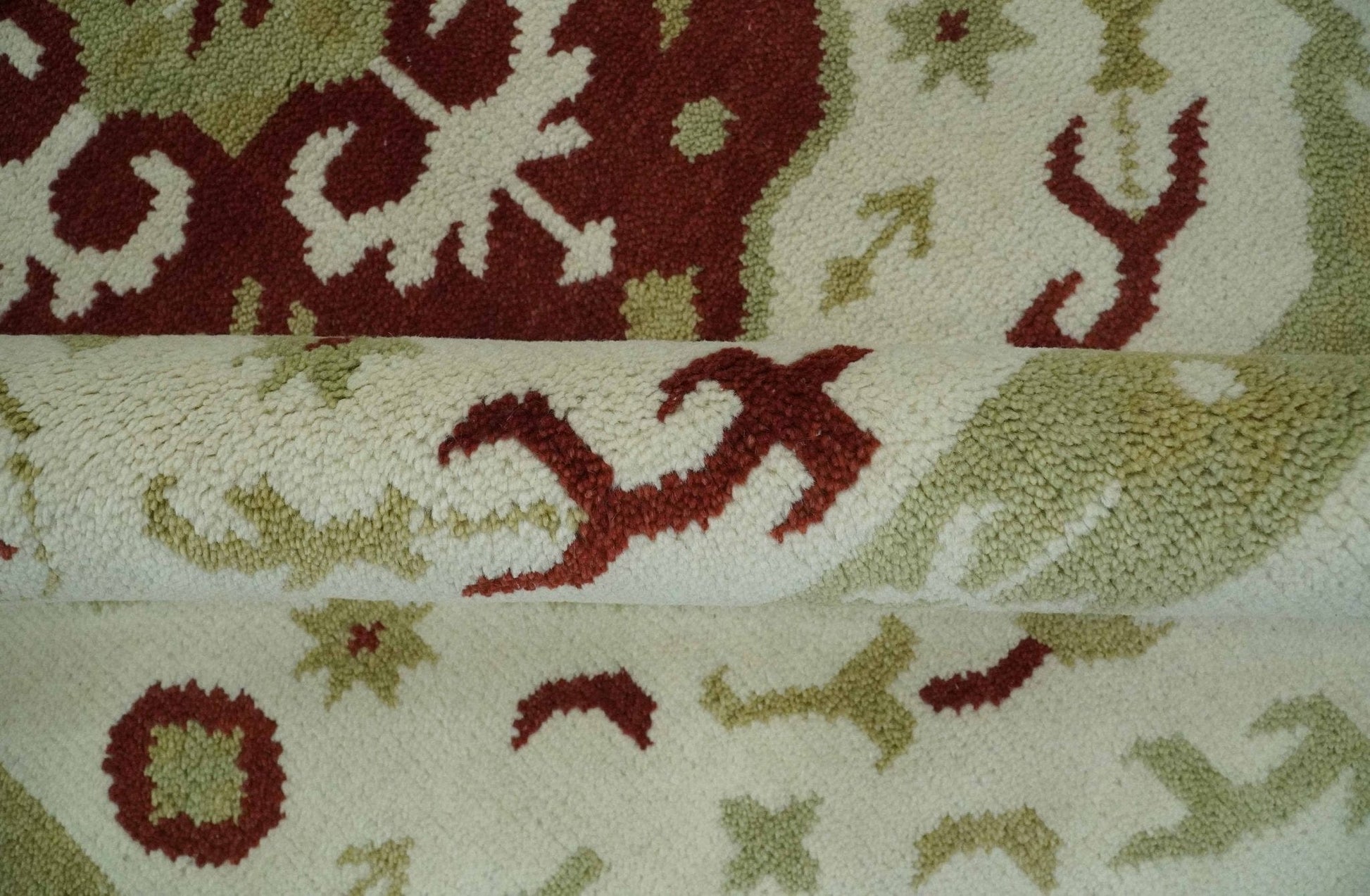 The Rug Decor Area Rug Custom Made Ivory, Olive and Maroon Traditional Medallion Mamluk Design wool Rug Custom Made Ivory, Olive and Maroon Traditional Medallion Mamluk Design wool Rug