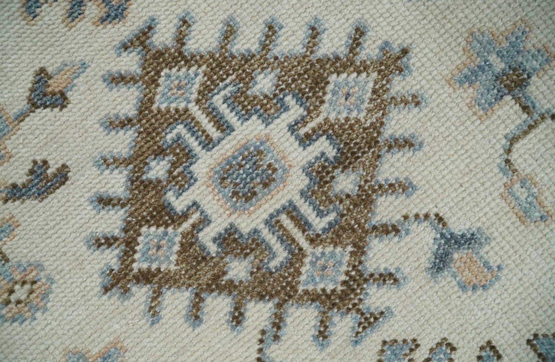 The Rug Decor Area Rug Custom Made Ivory, Peach and Gray Hand knotted Traditional Turkish Design Oushak wool Area Rug Custom Made Ivory, Peach and Gray Hand knotted Traditional Turkish Design Oushak wool Area Rug