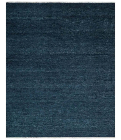 The Rug Decor Area Rug 8x10 Custom Made Midnight blue Solid Hand knotted Modern wool Area Rug Custom Made Midnight blue Solid Hand knotted Modern wool Area Rug