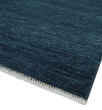 The Rug Decor Area Rug Custom Made Midnight blue Solid Hand knotted Modern wool Area Rug Custom Made Midnight blue Solid Hand knotted Modern wool Area Rug