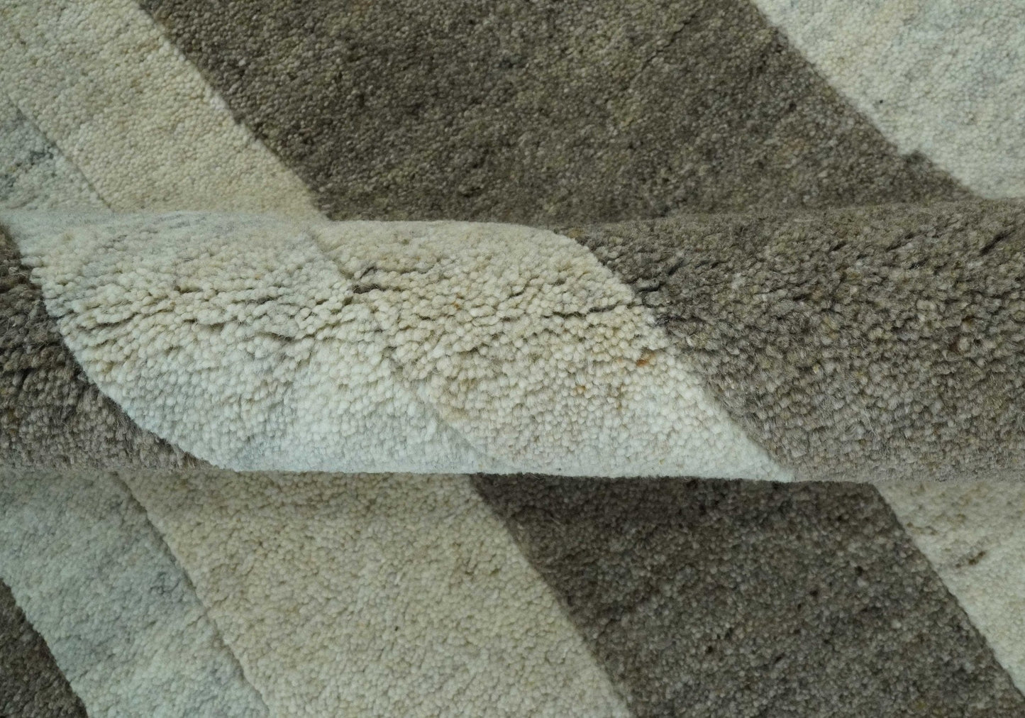 The Rug Decor Area Rug Custom Made Modern Geometrical Silver, Ivory and Charcoal Hand Knotted Wool area Rug Custom Made Modern Geometrical Silver, Ivory and Charcoal Hand Knotted Wool area Rug