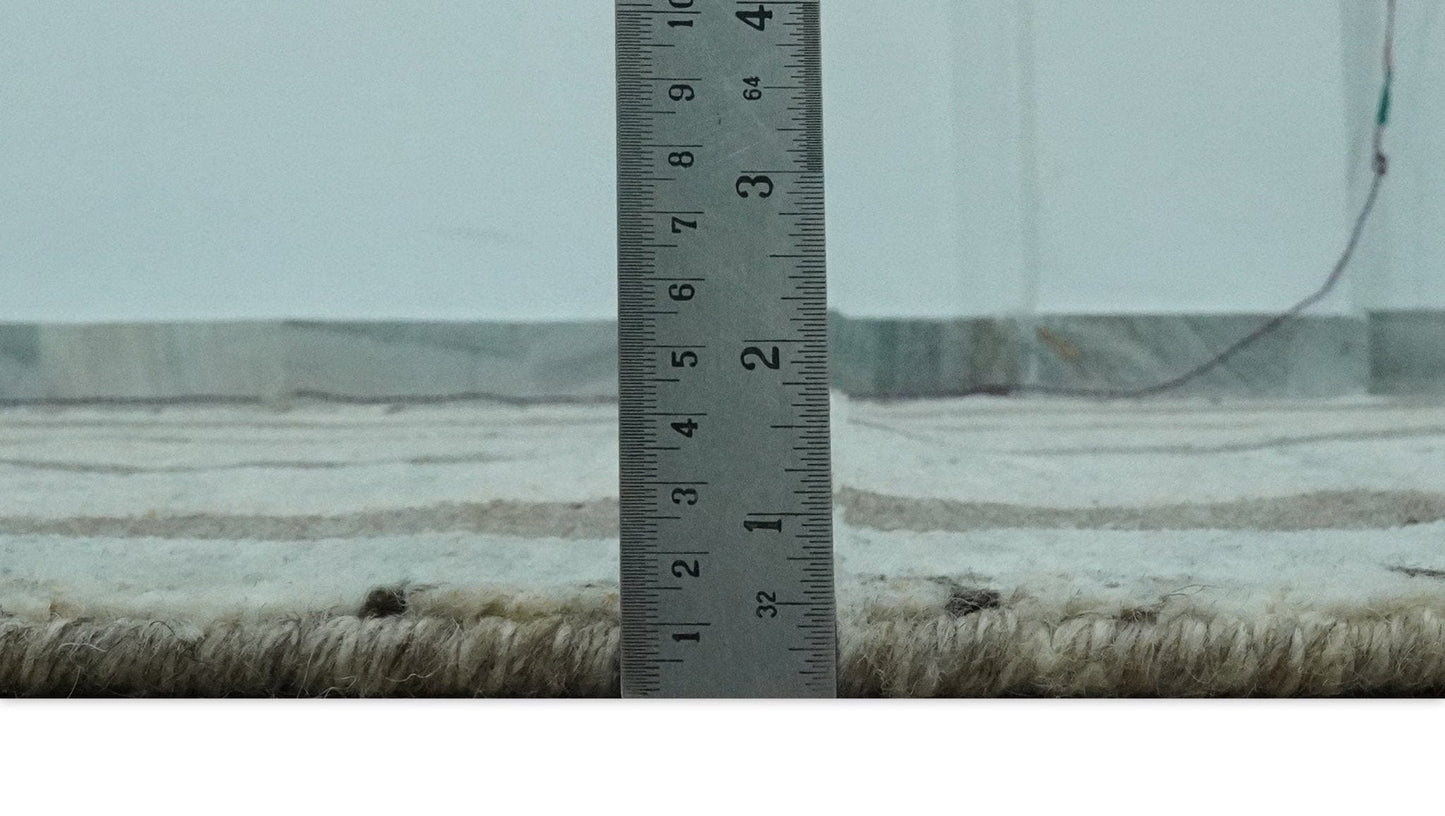 The Rug Decor Area Rug Custom Made Modern Geometrical Silver, Ivory and Charcoal Hand Knotted Wool area Rug Custom Made Modern Geometrical Silver, Ivory and Charcoal Hand Knotted Wool area Rug