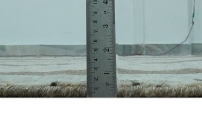 The Rug Decor Area Rug Custom Made Modern Geometrical Silver, Ivory and Charcoal Hand Knotted Wool area Rug Custom Made Modern Geometrical Silver, Ivory and Charcoal Hand Knotted Wool area Rug