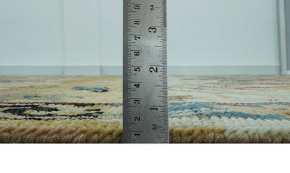 The Rug Decor Area Rug Custom Made Mustard and Teal transitional Dragon Oushak wool area rug Custom Made Mustard and Teal transitional Dragon Oushak wool area rug