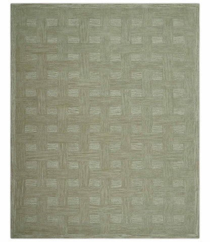 The Rug Decor Area Rug 8x10 Custom Made Olive and Ivory Modern Geometrical Hand Tufted wool rug Custom Made Olive and Ivory Modern Geometrical Hand Tufted wool rug