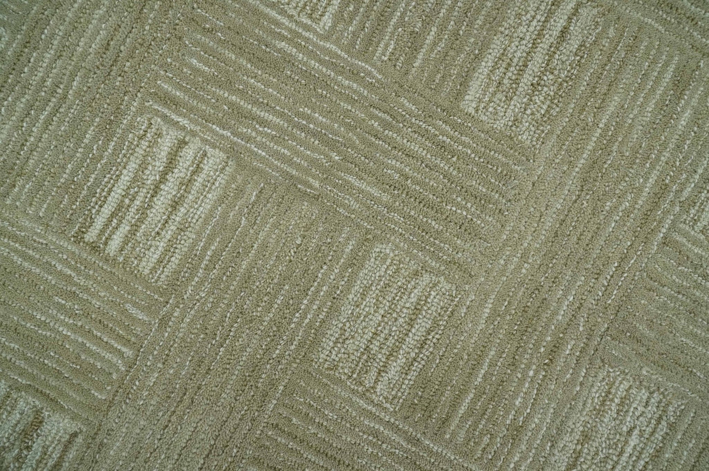 The Rug Decor Area Rug Custom Made Olive and Ivory Modern Geometrical Hand Tufted wool rug Custom Made Olive and Ivory Modern Geometrical Hand Tufted wool rug