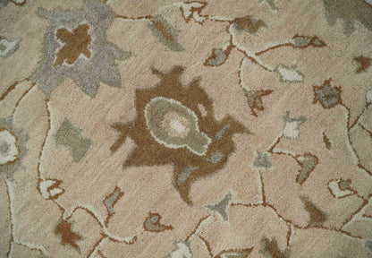 The Rug Decor Area Rug Custom Made Oushak Design Tufted Peach, Ivory and Olive Traditional Rug Custom Made Oushak Design Tufted Peach, Ivory and Olive Traditional Rug