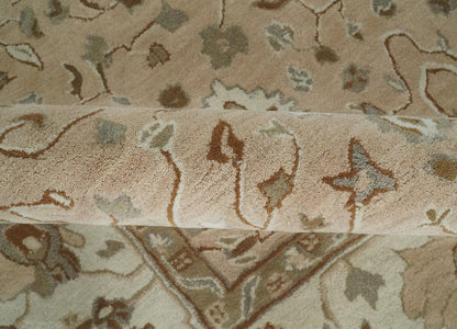 The Rug Decor Area Rug Custom Made Oushak Design Tufted Peach, Ivory and Olive Traditional Rug Custom Made Oushak Design Tufted Peach, Ivory and Olive Traditional Rug