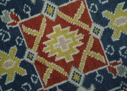 The Rug Decor Area Rug Custom Made Red, Blue, Gray and Mustard Traditional Hand knotted wool Area Rug Custom Made Red, Blue, Gray and Mustard Traditional Hand knotted wool Area Rug