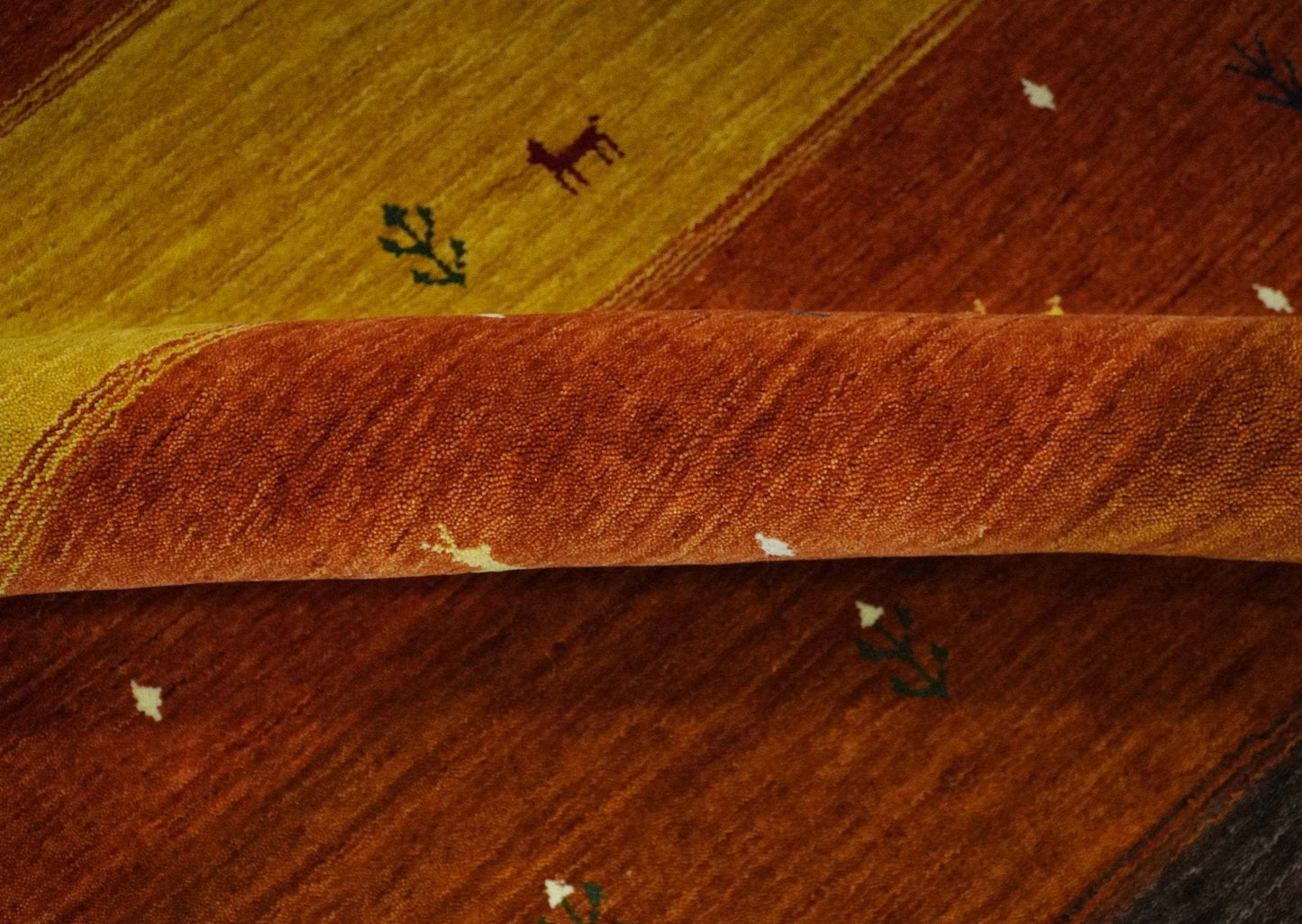 The Rug Decor Area Rug Custom Made Rust, Brown, Gold and Charcoal Geometrical Stripes Design wool area rug Custom Made Rust, Brown, Gold and Charcoal Geometrical Stripes Design wool area rug