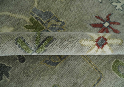 The Rug Decor Area Rug Custom Made Silver and Gray Oushak Hand Knotted Traditional Wool Rug Custom Made Silver and Gray Oushak Hand Knotted Traditional Wool Rug