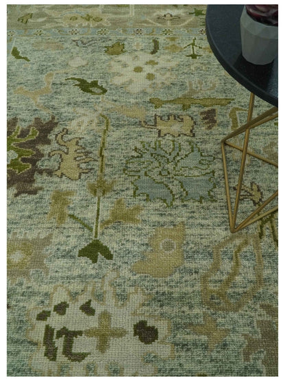 The Rug Decor Area Rug Custom Made Silver and Green Hand Knotted Traditional Oushak wool area rug Custom Made Silver and Green Hand Knotted Traditional Oushak wool area rug