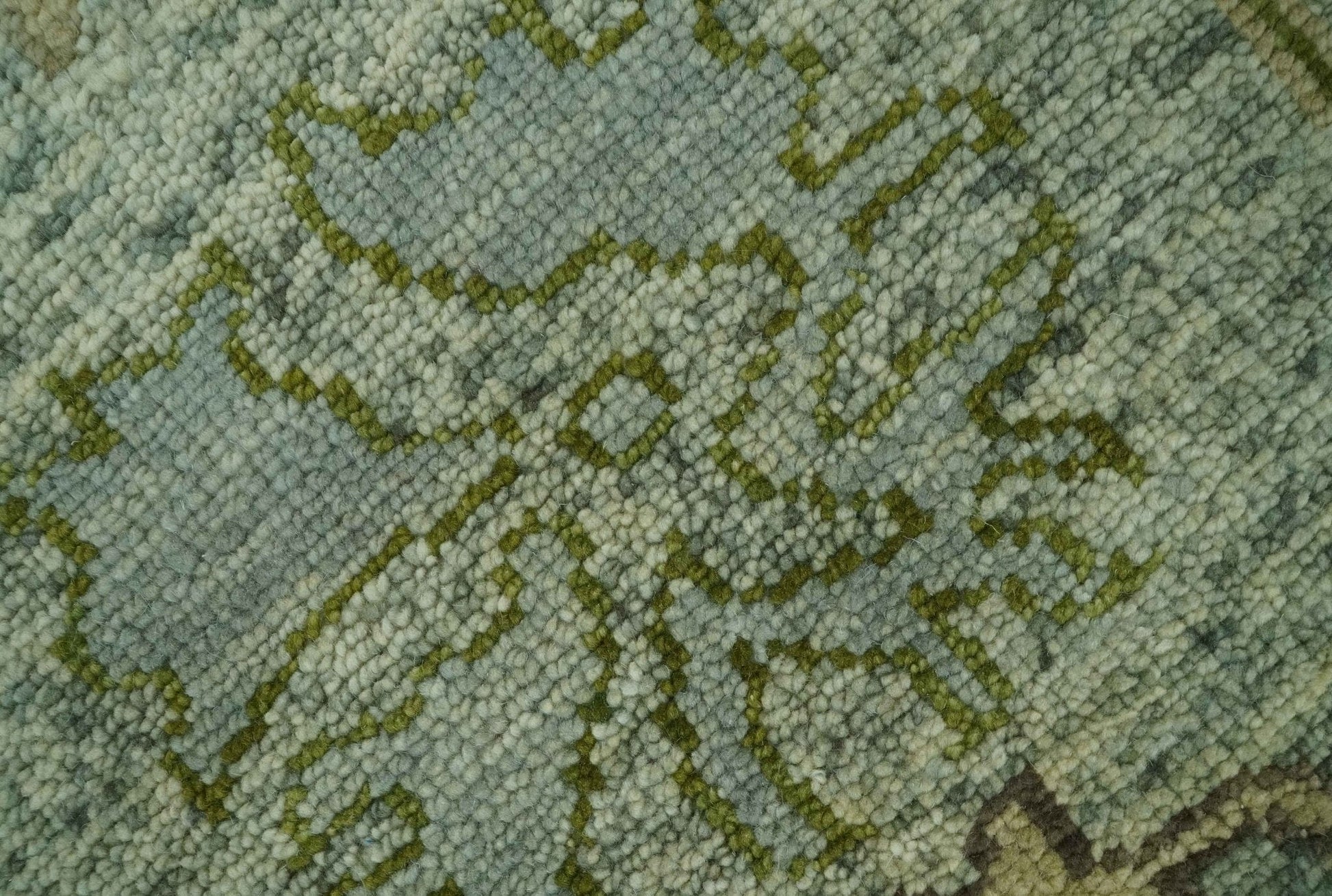 The Rug Decor Area Rug Custom Made Silver and Green Hand Knotted Traditional Oushak wool area rug Custom Made Silver and Green Hand Knotted Traditional Oushak wool area rug