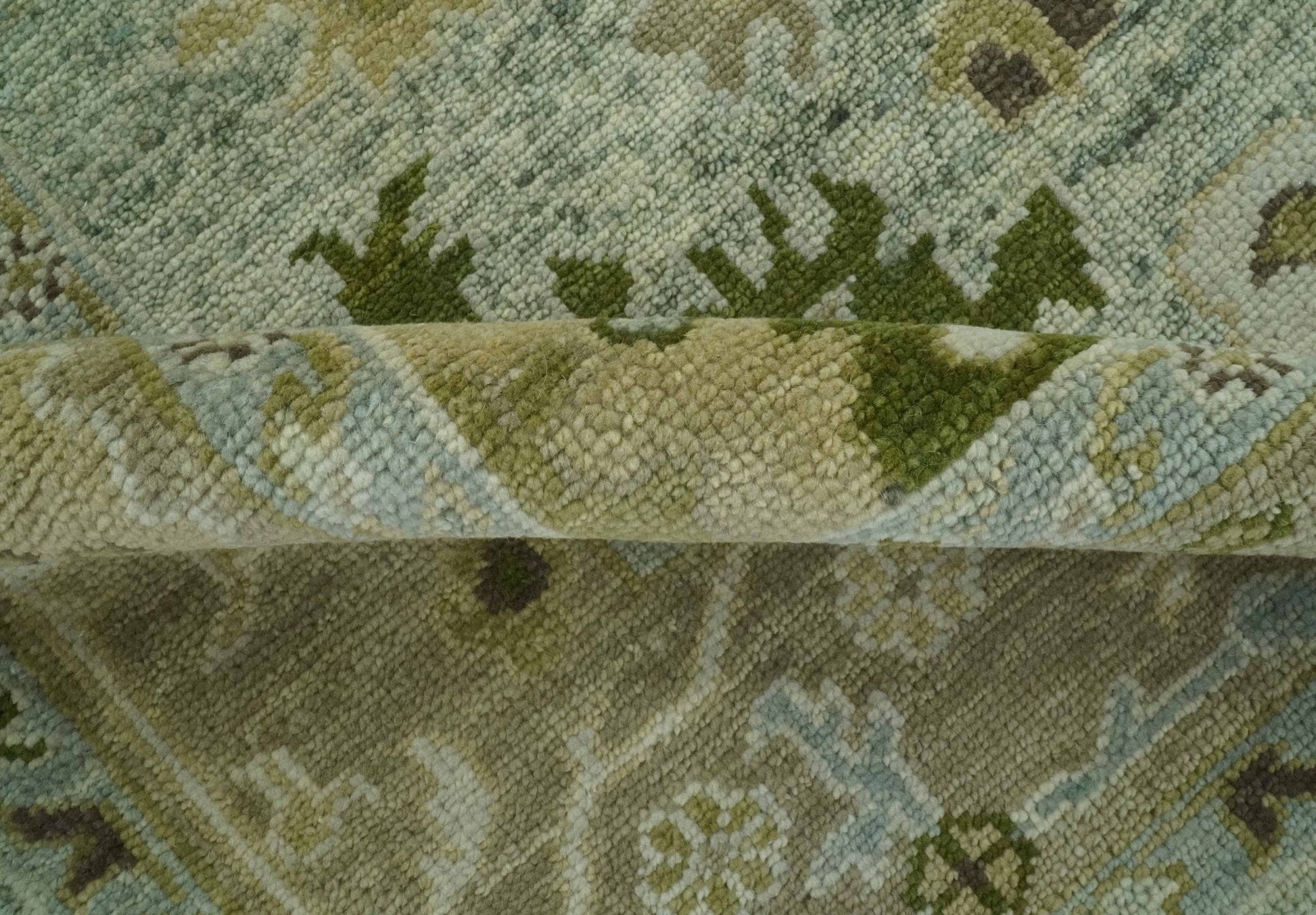 The Rug Decor Area Rug Custom Made Silver and Green Hand Knotted Traditional Oushak wool area rug Custom Made Silver and Green Hand Knotted Traditional Oushak wool area rug