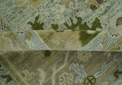 The Rug Decor Area Rug Custom Made Silver and Green Hand Knotted Traditional Oushak wool area rug Custom Made Silver and Green Hand Knotted Traditional Oushak wool area rug