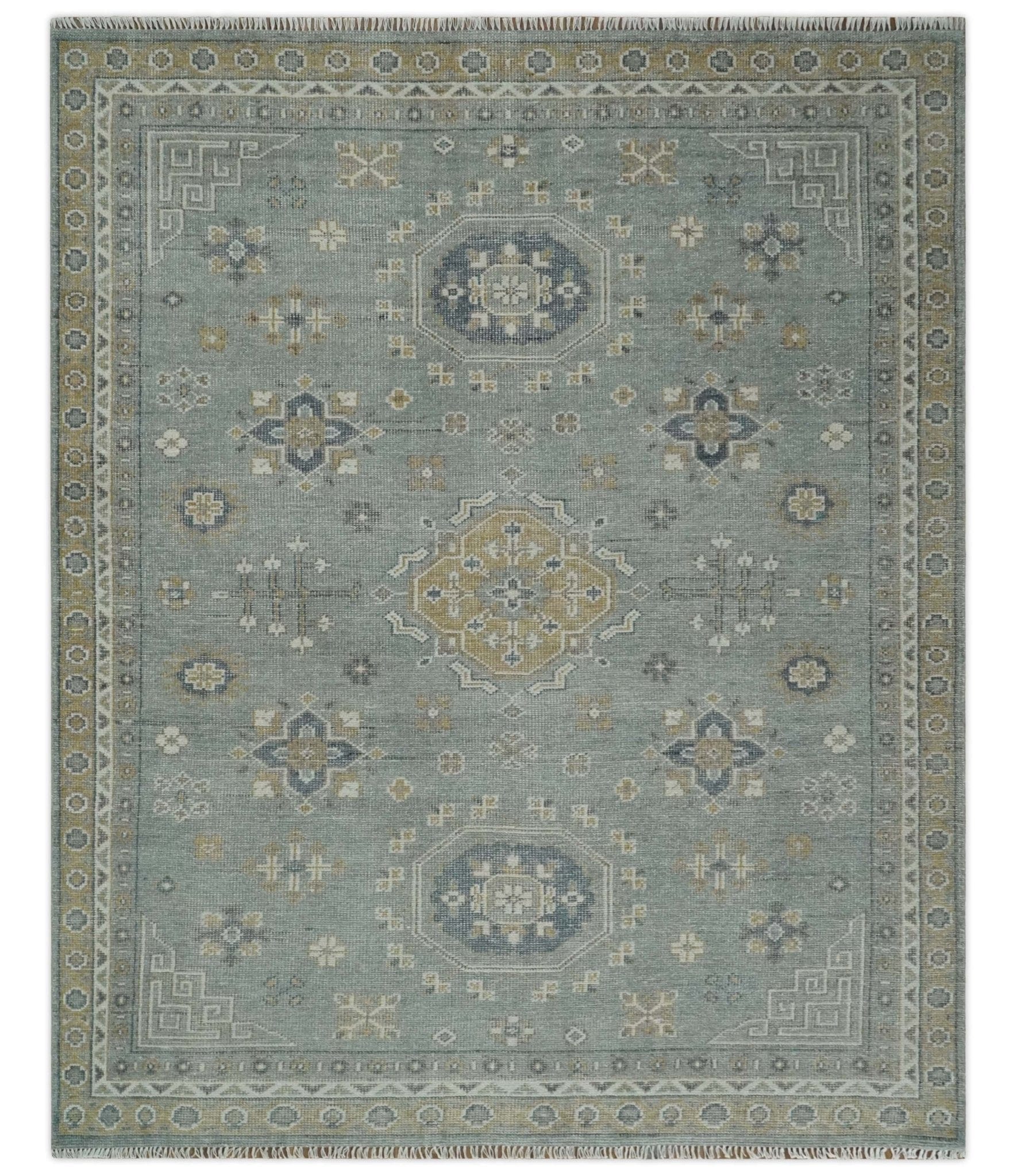 The Rug Decor Area Rug 8x10 Custom Made Silver, Beige and Charcoal Traditional Hand knotted Mamluk design wool Area Rug Custom Made Silver, Beige and Charcoal Traditional Hand knotted Mamluk design wool Area Rug