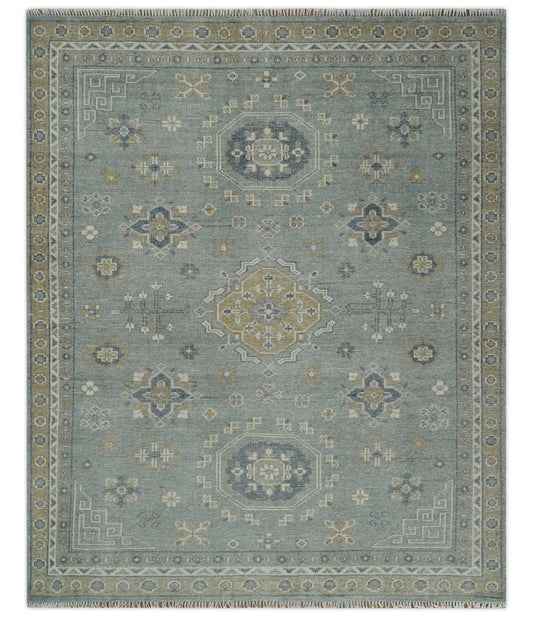 The Rug Decor Area Rug 8x10 Custom Made Silver, Beige and Charcoal Traditional Hand knotted Mamluk design wool Area Rug Custom Made Silver, Beige and Charcoal Traditional Hand knotted Mamluk design wool Area Rug