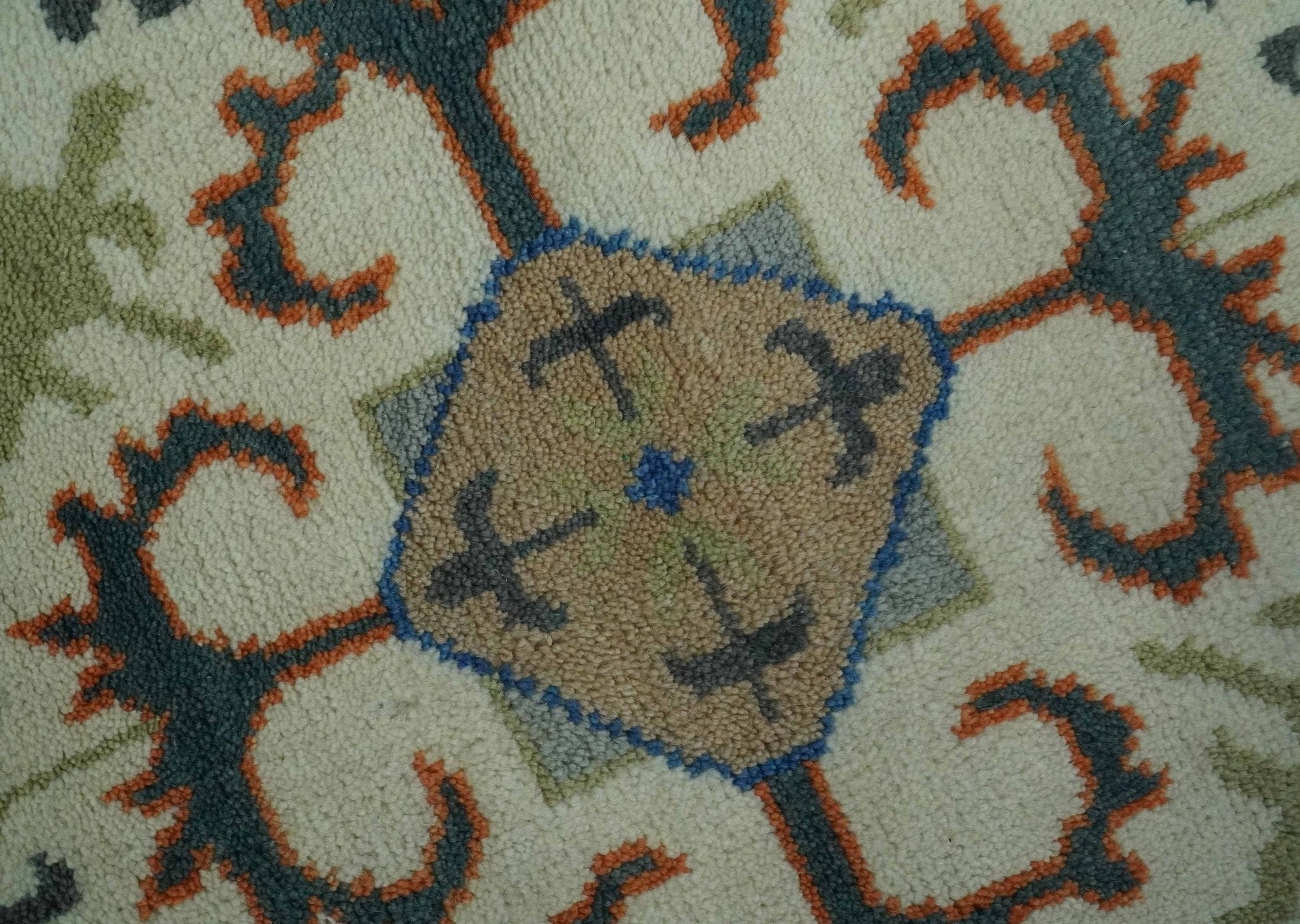 The Rug Decor Area Rug Custom Made Teal and Ivory Hand Knotted Traditional Mamluk Design wool Rug Custom Made Teal and Ivory Hand Knotted Traditional Mamluk Design wool Rug