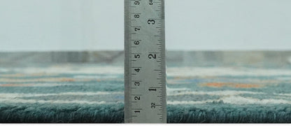 The Rug Decor Area Rug Custom Made Teal and Ivory Hand Knotted Traditional Mamluk Design wool Rug Custom Made Teal and Ivory Hand Knotted Traditional Mamluk Design wool Rug